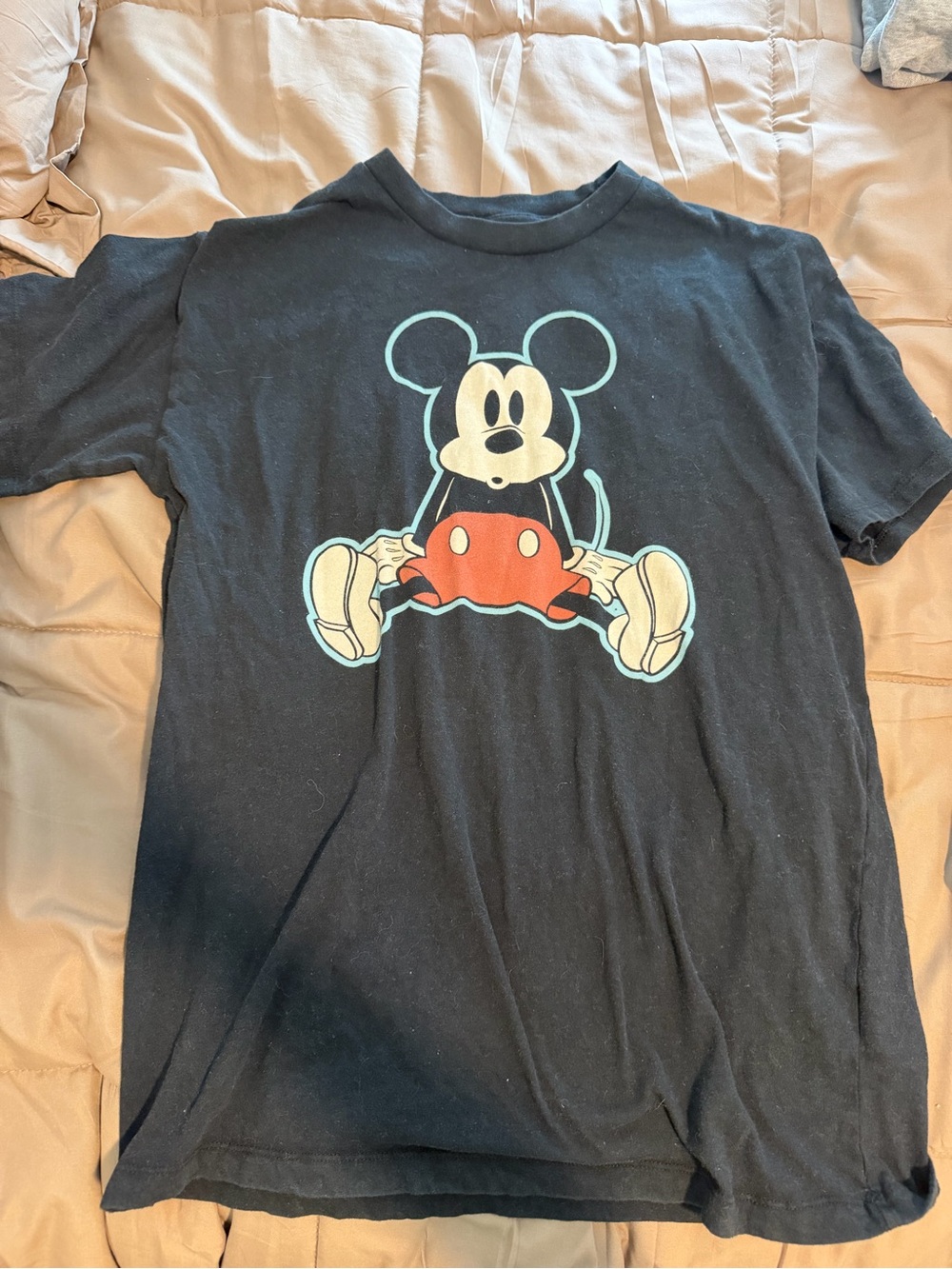 American Eagle Outfitters Black Short Sleeve Tee with Retro Mickey Graphic